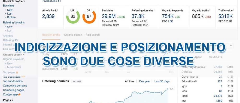 Indicizzazione e posizionamento sono due cose diverse